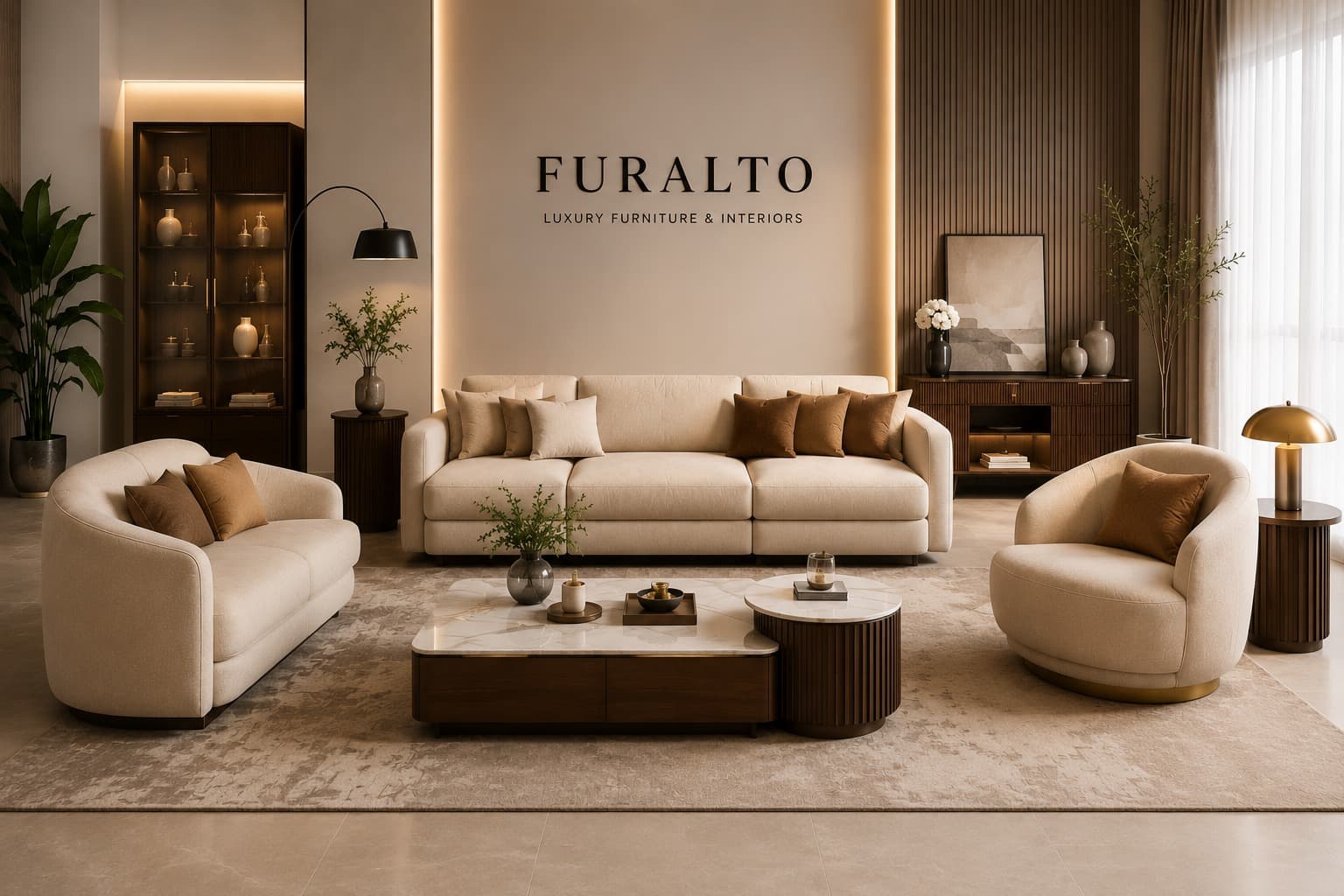 Bespoke sofa materials and finishes in the Furalto custom studio