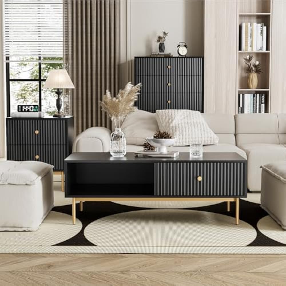 Noir Flute Luxe Coffee Table        CFETL00013