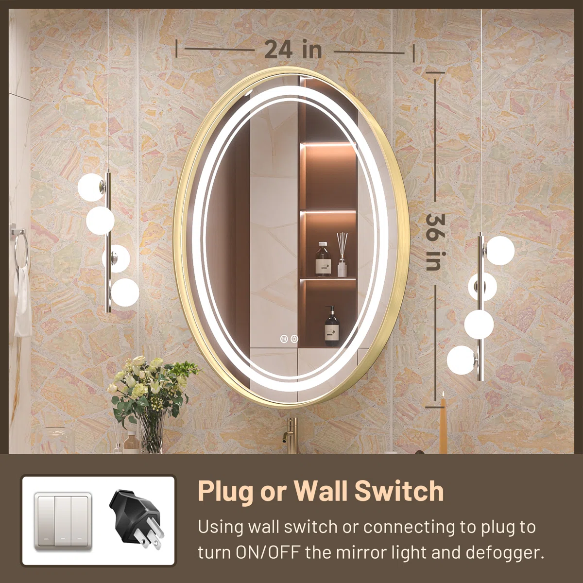 The Opaline Halo Oval LED Mirror MRS0028 - Image 2