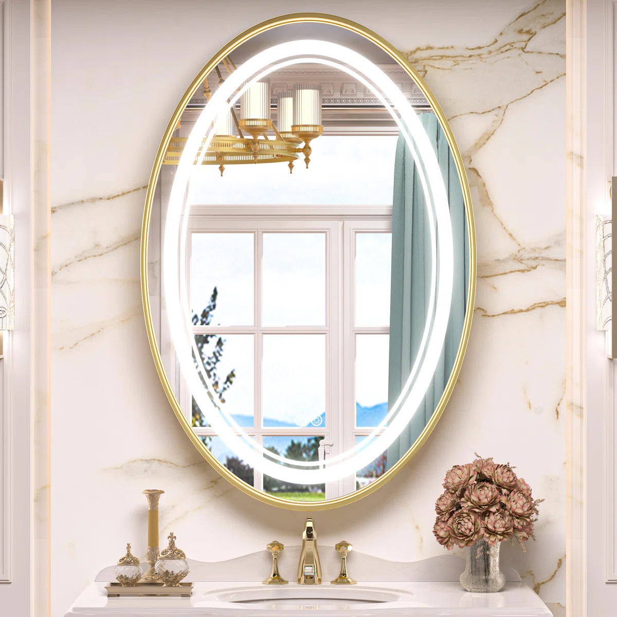 The Opaline Halo Oval LED Mirror MRS0028 - Image 3