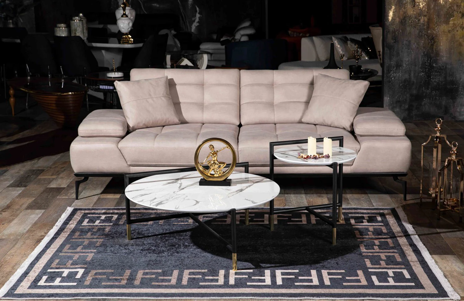 Calacatta Axis Luxury Coffee Table Set (2-Piece)         CFETL0007